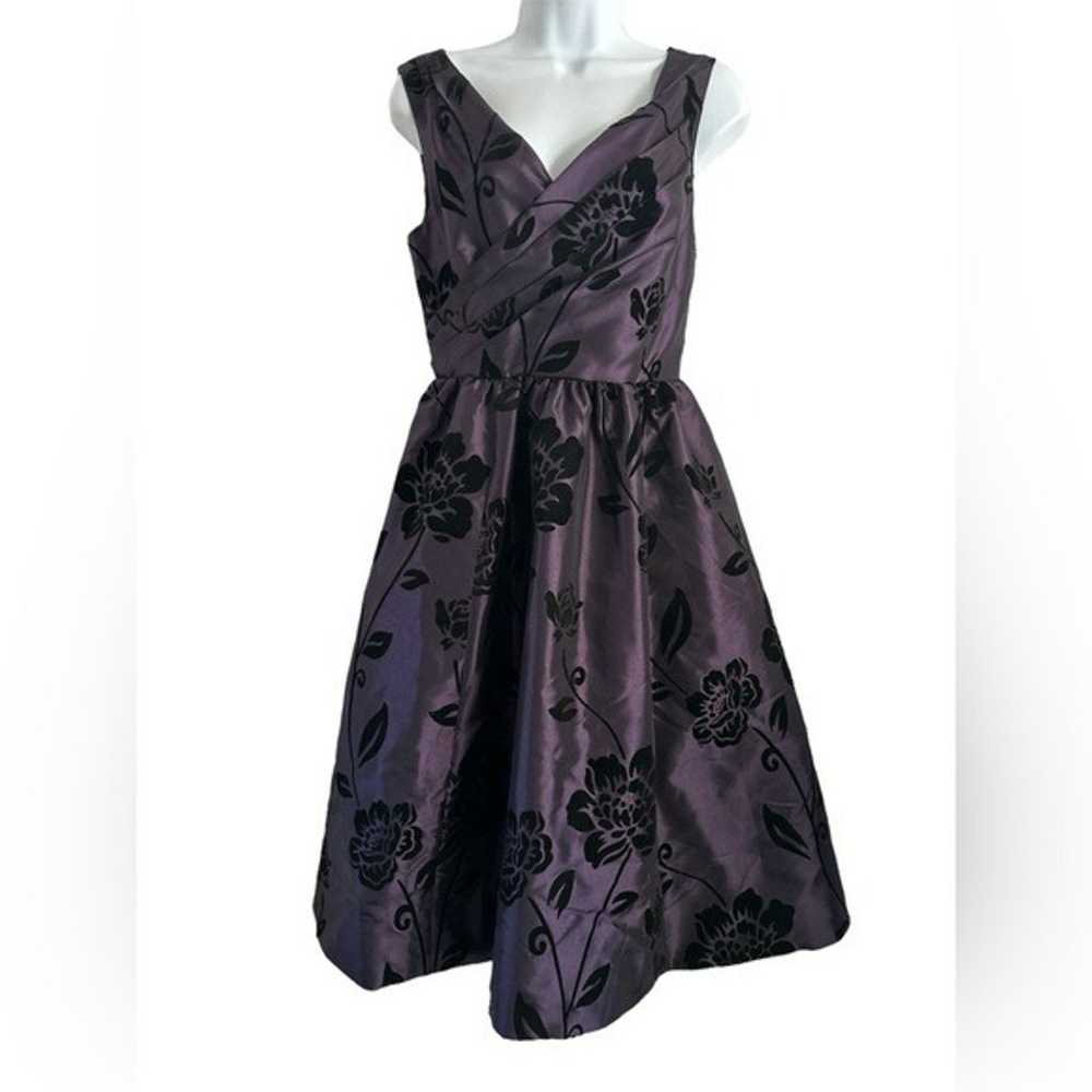 ModCloth Purple Fit and Flare Dress with Black Ve… - image 2