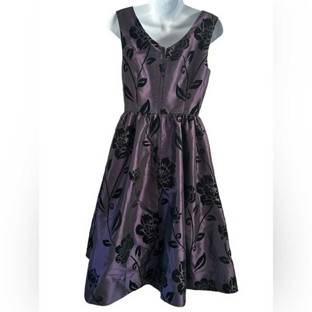ModCloth Purple Fit and Flare Dress with Black Ve… - image 3