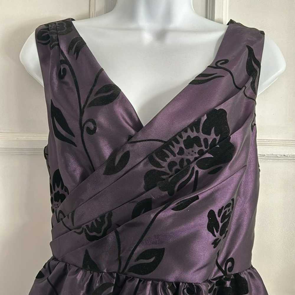 ModCloth Purple Fit and Flare Dress with Black Ve… - image 4