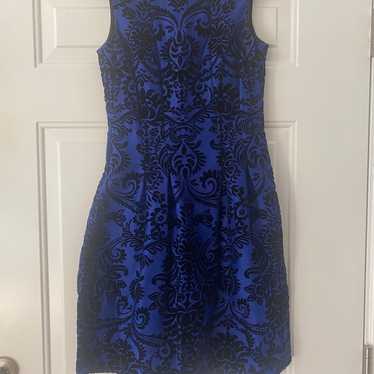 Gabby Skye Cocktail Dress Black & Blue Velvet Siz… - image 1