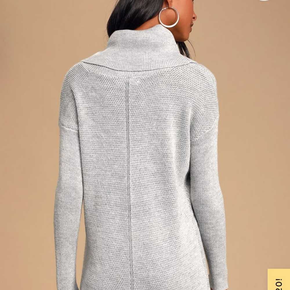 Lulu’s Gray Cowl Turtleneck Sweater Dress, Size S… - image 4