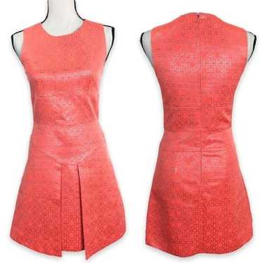 Tibi Coral Orange Sleeveless Back Zip Silver Acce… - image 1