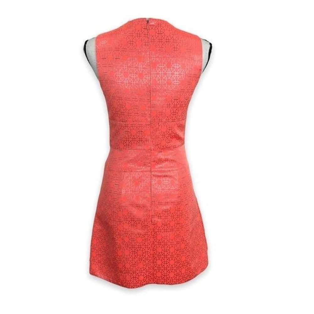 Tibi Coral Orange Sleeveless Back Zip Silver Acce… - image 2