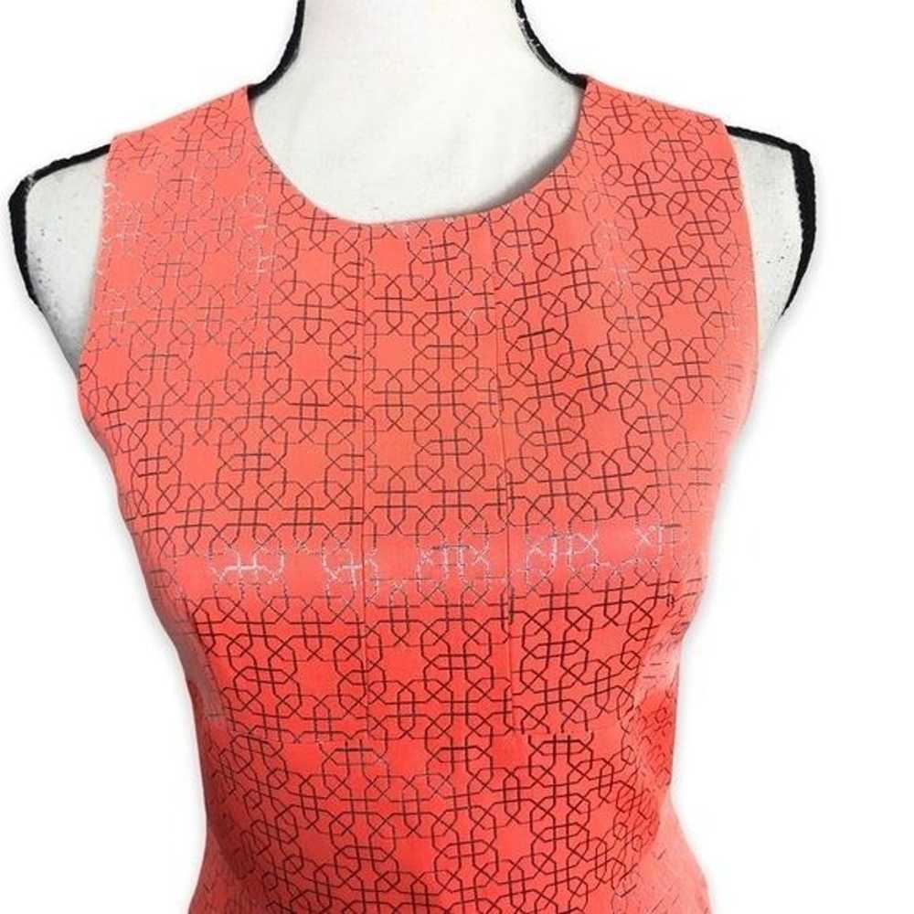 Tibi Coral Orange Sleeveless Back Zip Silver Acce… - image 6