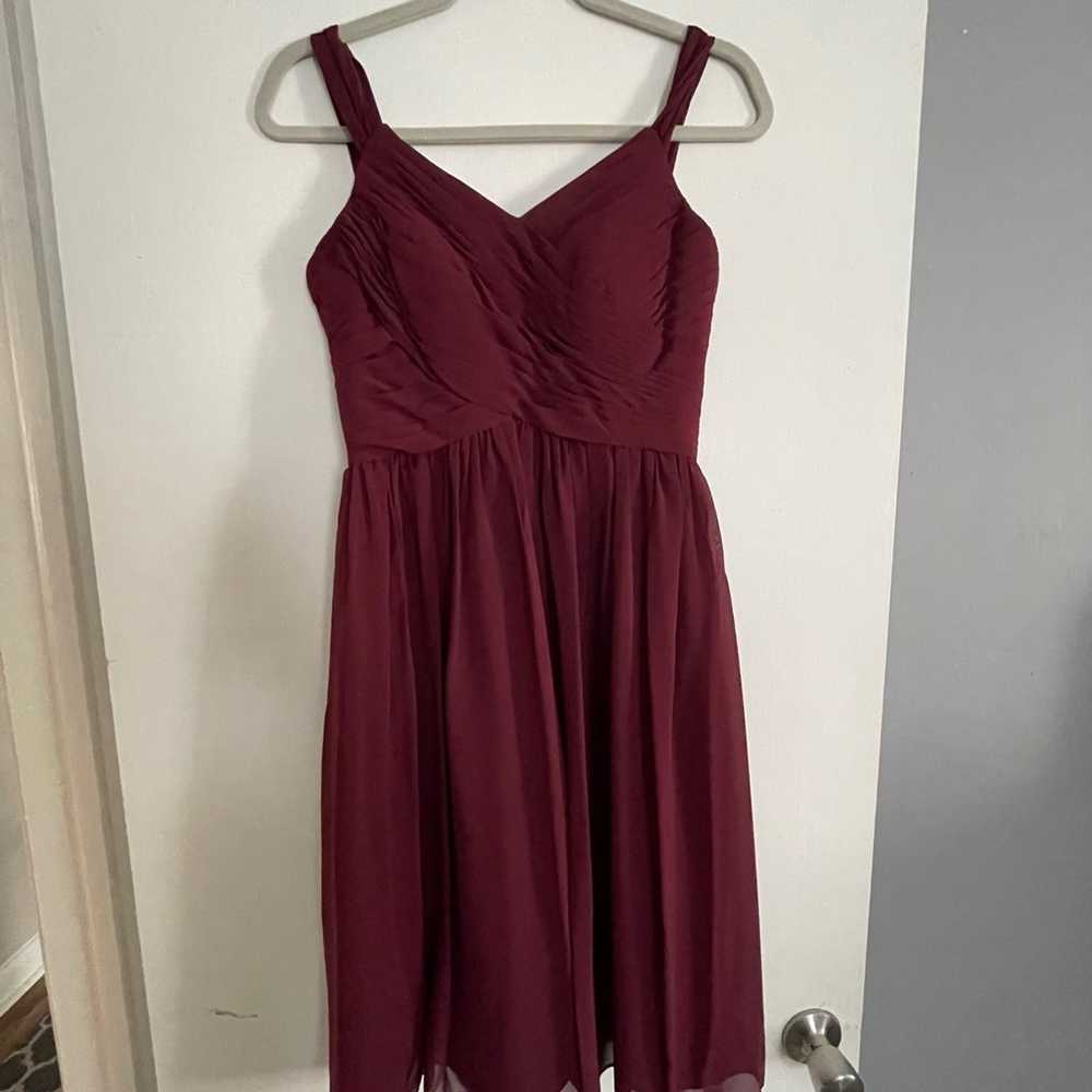 Azazie Maroon MIDI Dress - image 1