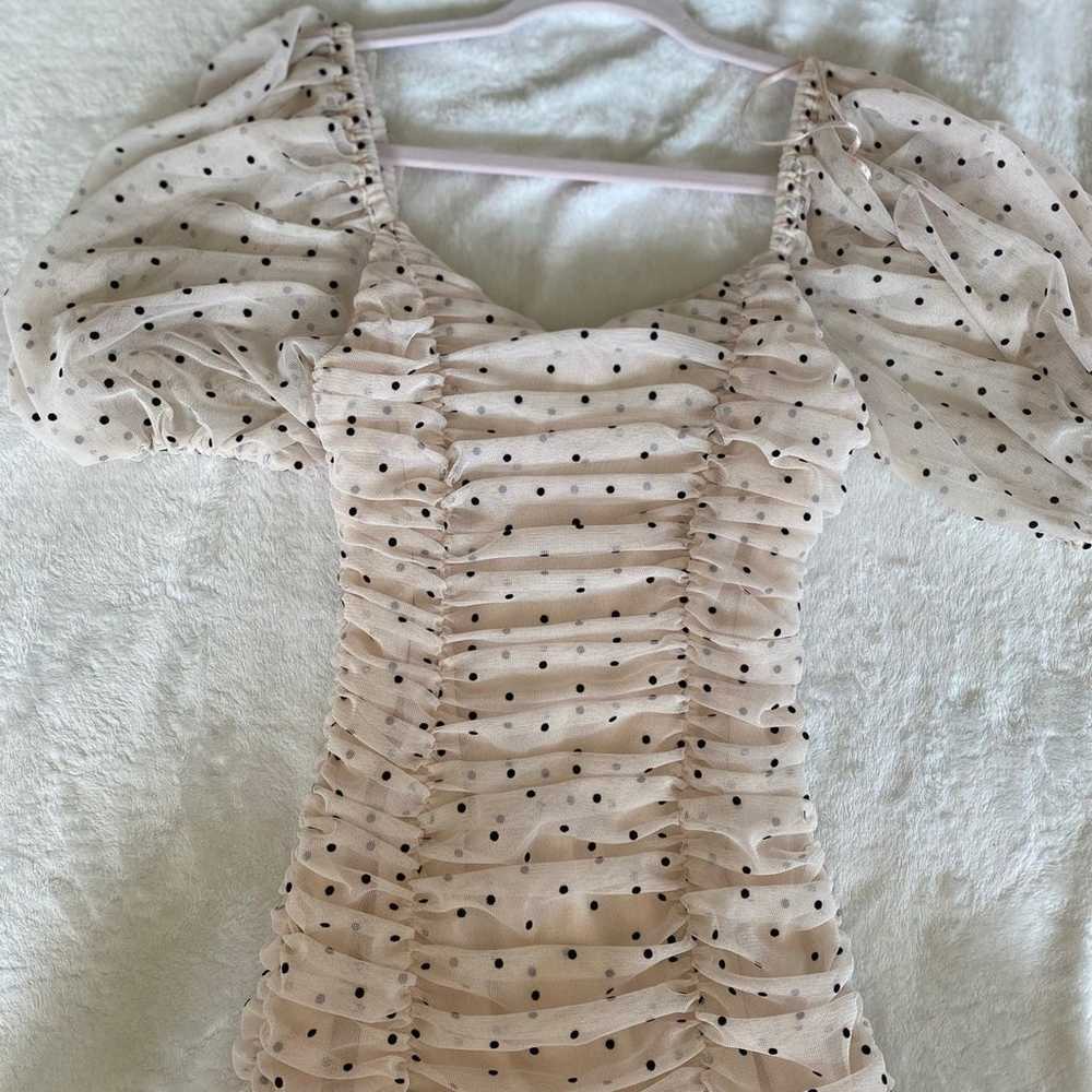 Zara Polka Dot Draped Tulle Mini Dress - image 2