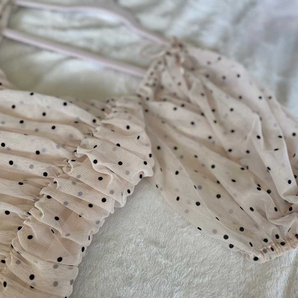 Zara Polka Dot Draped Tulle Mini Dress - image 3