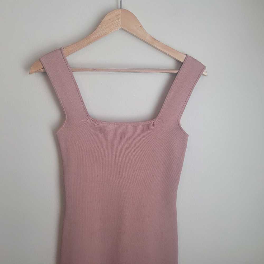 Zara Squareneck Nude Camel Bodycon Tank Mini Dres… - image 3