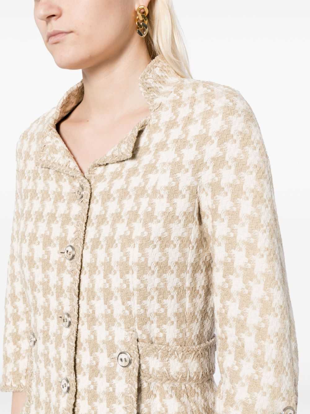 CHANEL Pre-Owned 2008 houndstooth silk jacket - N… - image 5
