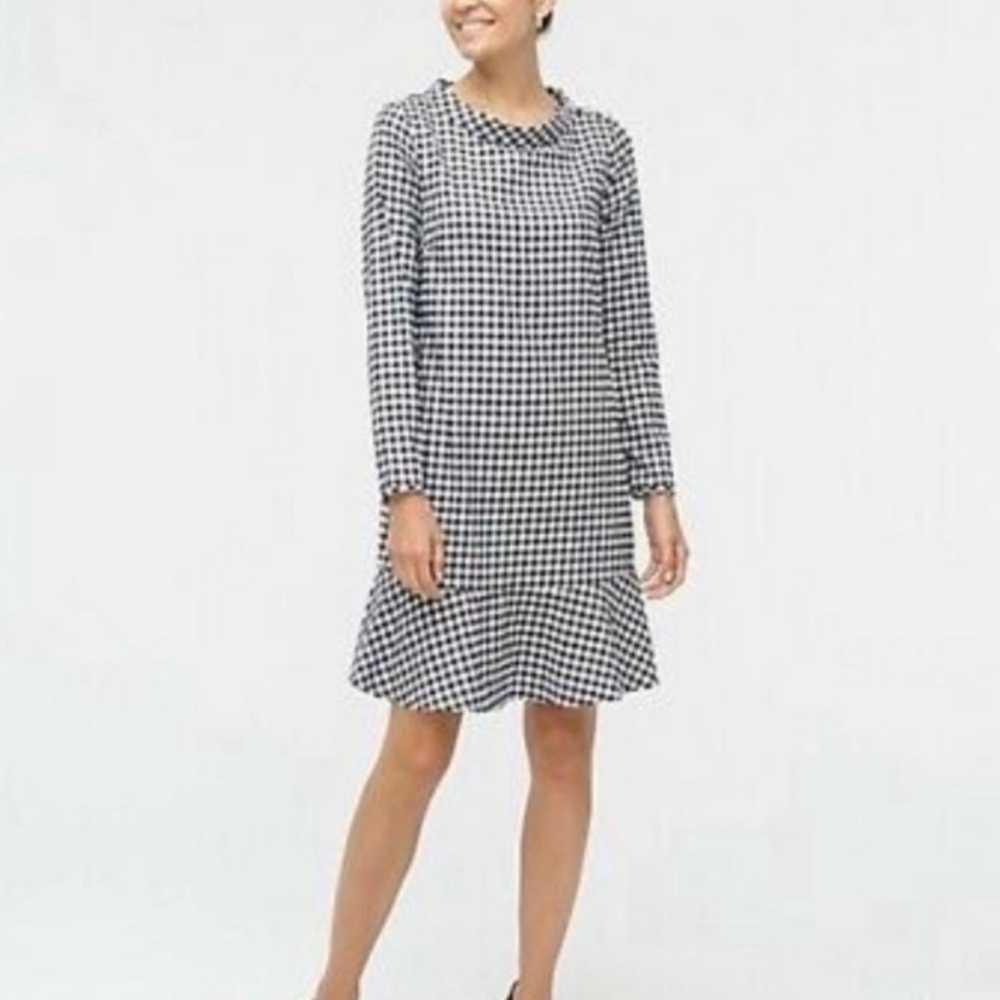 J Crew Flannel Plaid Check Boat Neck Dress - image 1