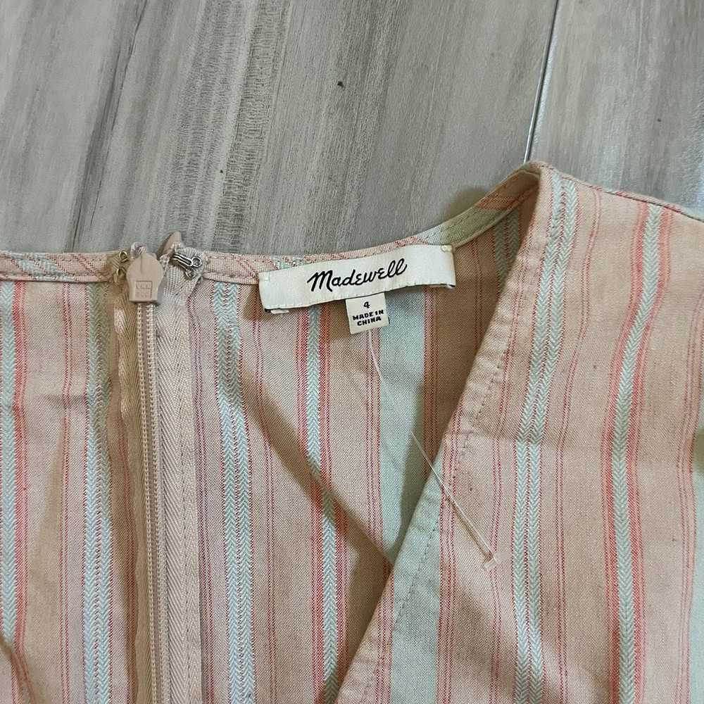 Madewell Striped Puff-Sleeve Tapered Jumpsuit Siz… - image 8