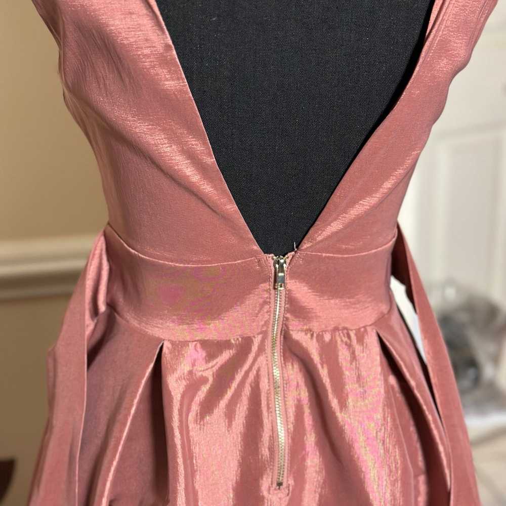 Rose Pink Pleated Cocktail Dress - image 7