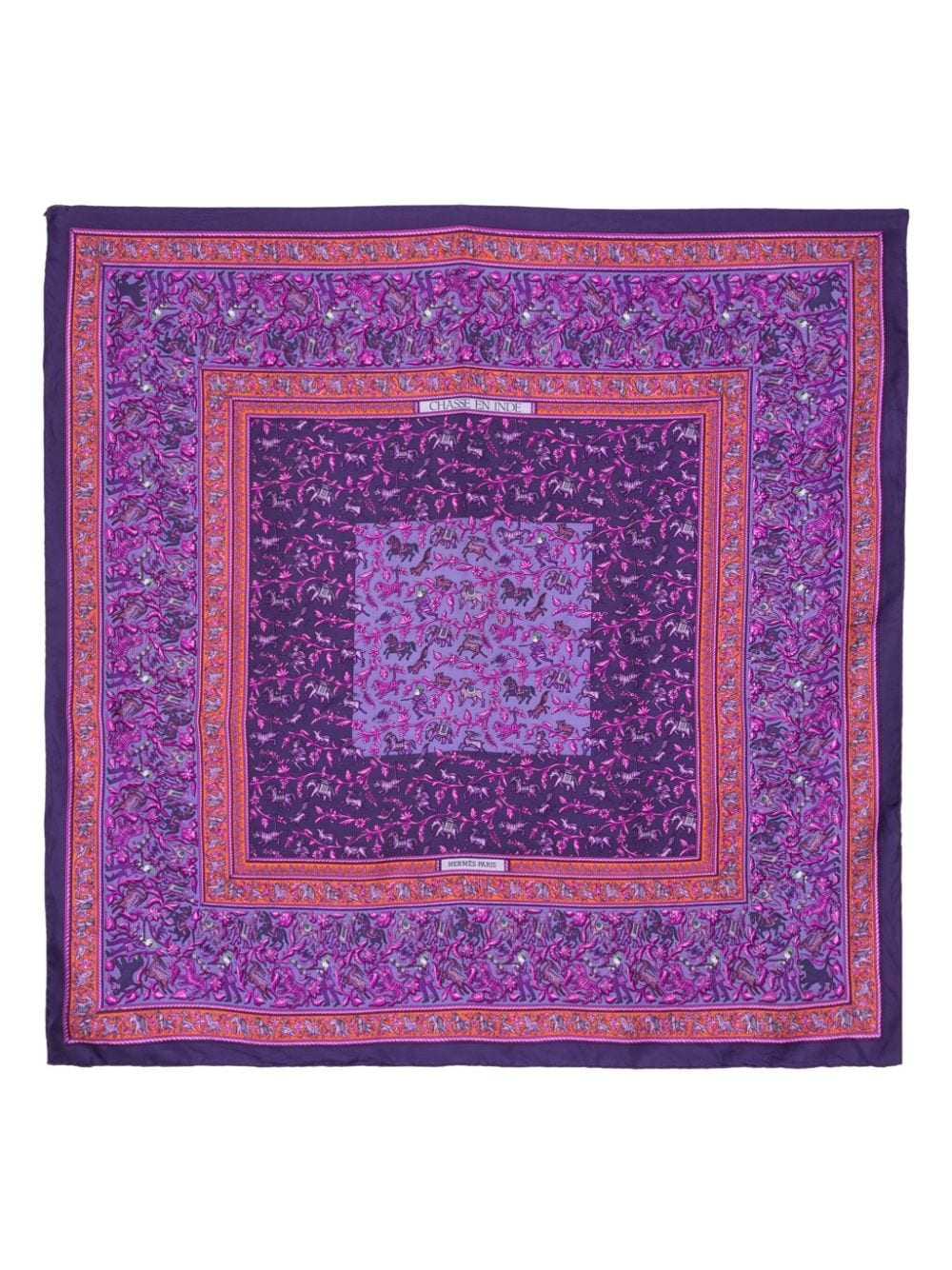 Hermès Pre-Owned 1990s Chasse De Inde silk scarf … - image 1