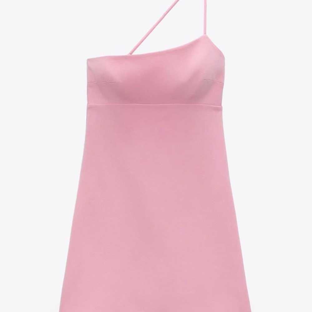 ZARA bubblegum pink asymmetrical skirt dress - image 11