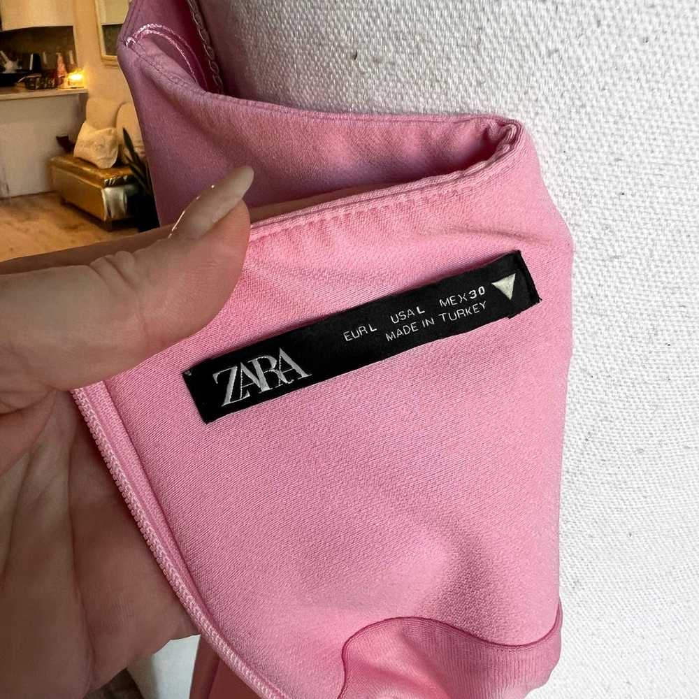 ZARA bubblegum pink asymmetrical skirt dress - image 8