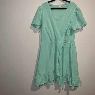 Altar’d State Mint Green Mini Wrap Dress - image 1