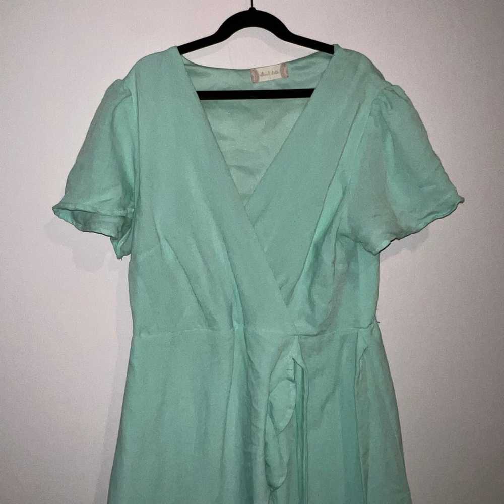 Altar’d State Mint Green Mini Wrap Dress - image 3