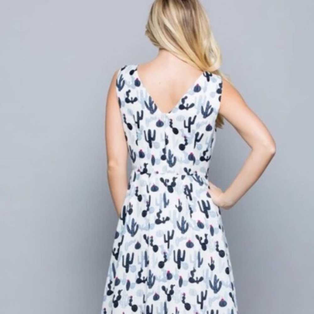 Lululemon Blue And White Cactus Midi Dress Flowy - image 3