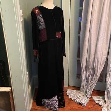 Black velvet midi dress - image 1