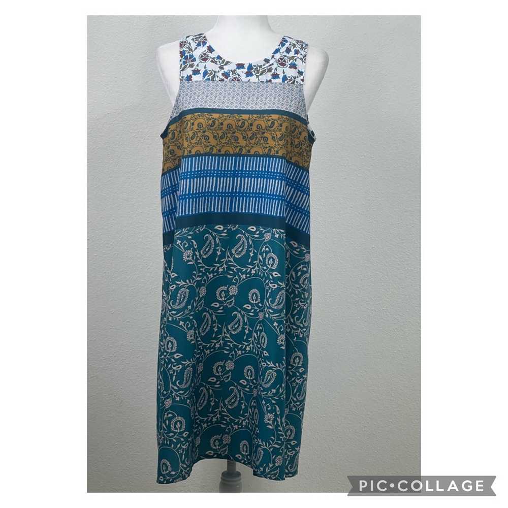Maeve  Large Women's Dress  Blue Floral Geometric… - image 1