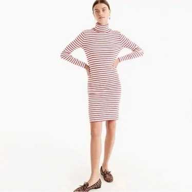 J. Crew Striped Turtleneck Dress in Palest Blush - image 1