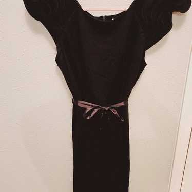 Black MNG by Mango dress with Ruffle shoulders si… - image 1