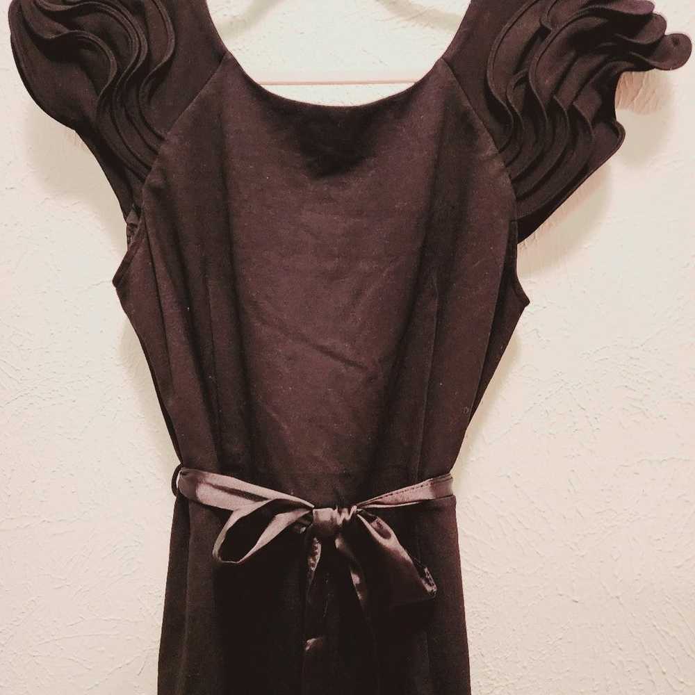 Black MNG by Mango dress with Ruffle shoulders si… - image 2