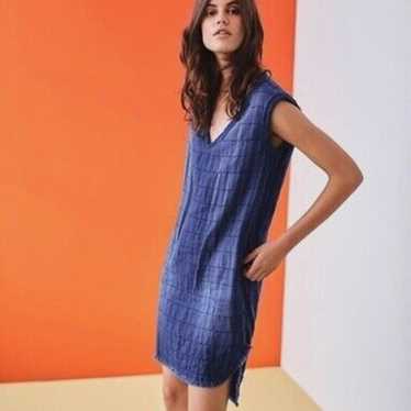 Anthropologie Cloth & Stone Dress XL Blue Chambra… - image 1
