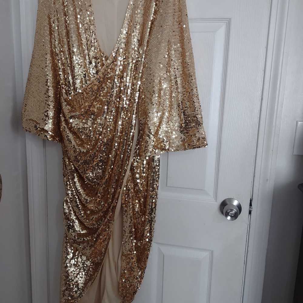 Gold Metallic gown size xl - image 1