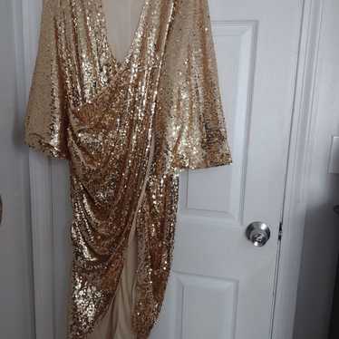 Gold Metallic gown size xl - image 1