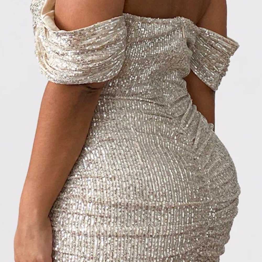 pretty little thing champagne dress - image 4