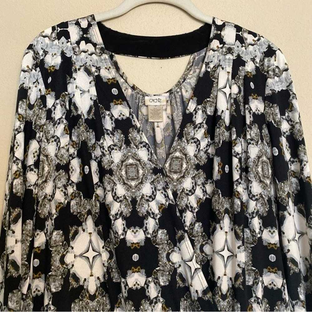 Cache Black Geometric Jewel Print Drape Dress Siz… - image 8