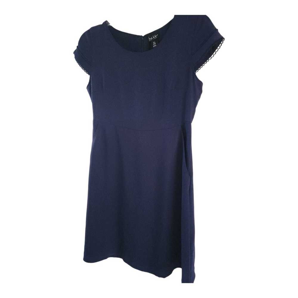 Nicole Miller Dress Fit & Flare Size 8 Navy Blue … - image 2