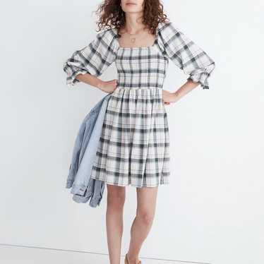 Madewell Lucie Elbow-Sleeve Smocked Dress