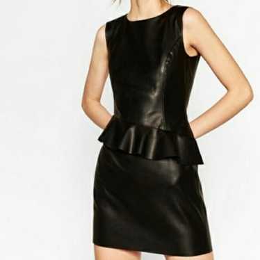 Zara || Faux Leather Dress with Frill - image 1