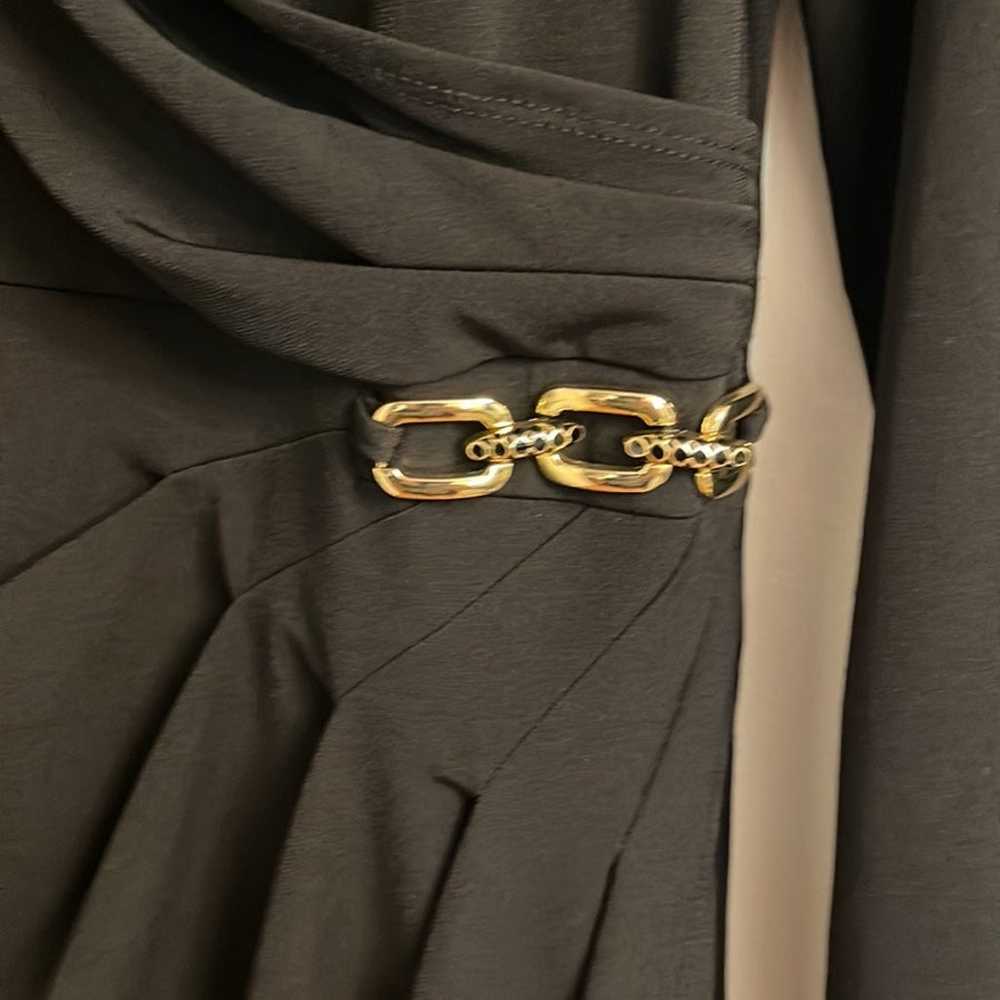 Thalia Sodi Black Long Sleeve dress with gold acc… - image 2