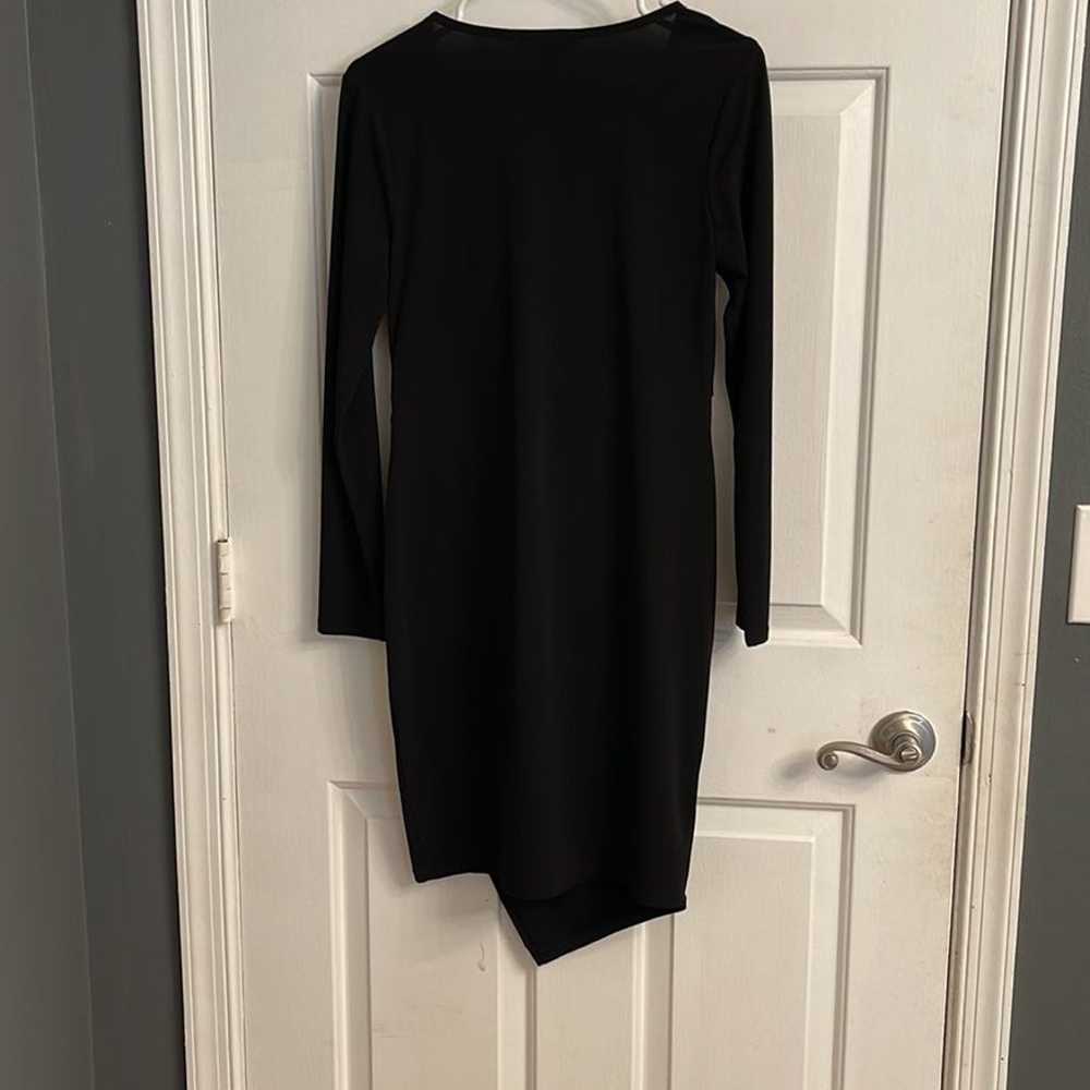 Thalia Sodi Black Long Sleeve dress with gold acc… - image 6