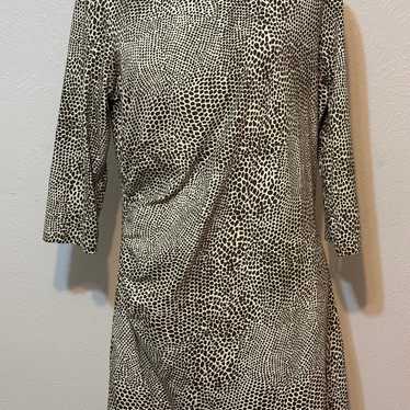 J McLaughlin Size L Animal Print 3/4 Sleeve Cream… - image 1