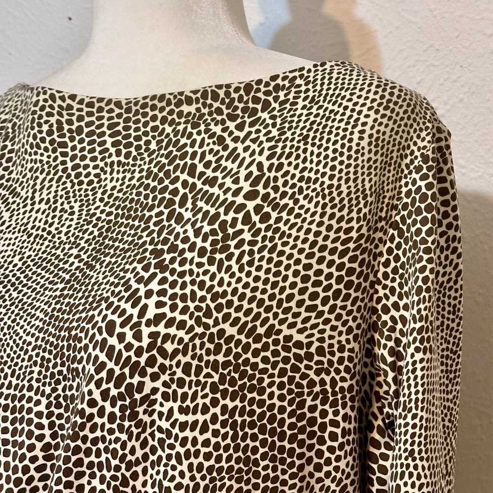 J McLaughlin Size L Animal Print 3/4 Sleeve Cream… - image 4