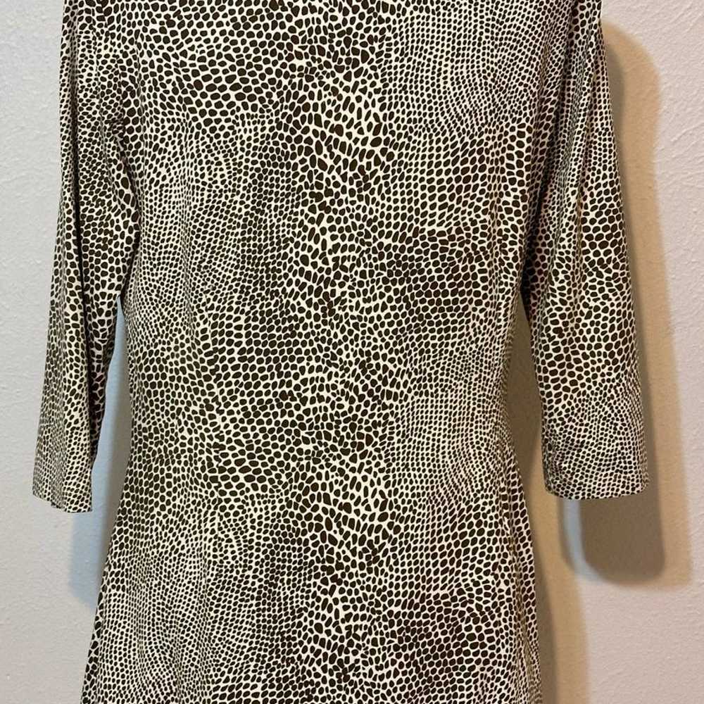 J McLaughlin Size L Animal Print 3/4 Sleeve Cream… - image 6