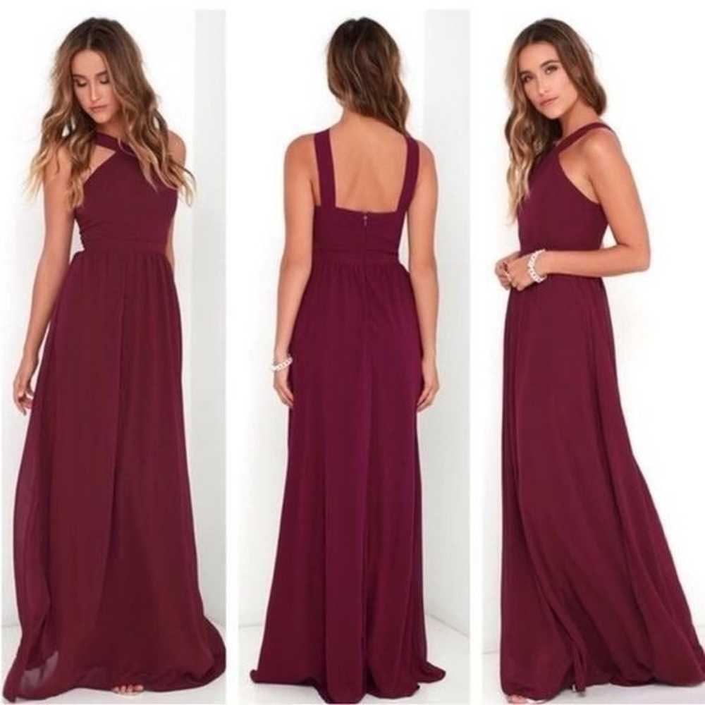 Lulus Air of Romance Burgundy Maxi Dress Size Lar… - image 2