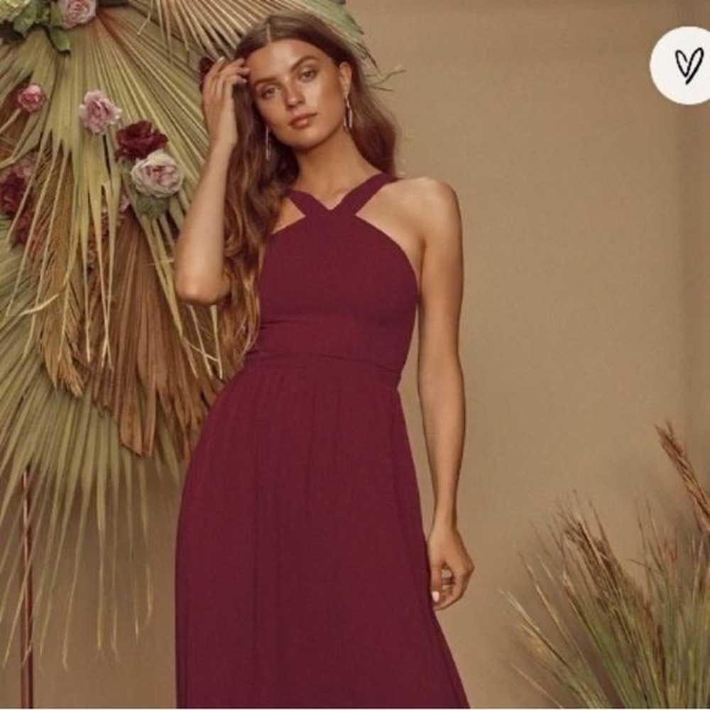 Lulus Air of Romance Burgundy Maxi Dress Size Lar… - image 3