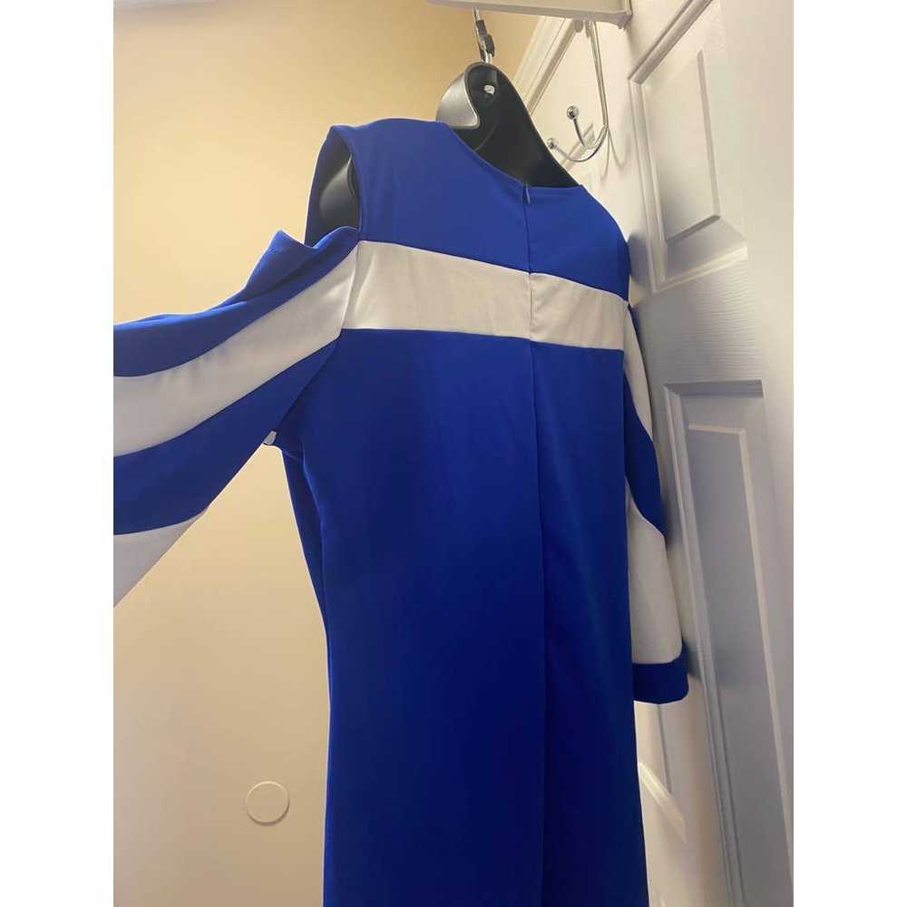 Elapsy Royal Blue & White Womens Mini Dress 3/4 F… - image 2