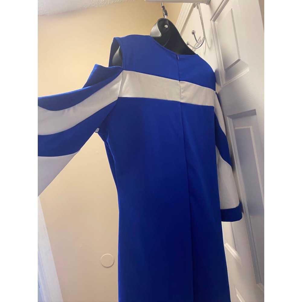 Elapsy Royal Blue & White Womens Mini Dress 3/4 F… - image 3