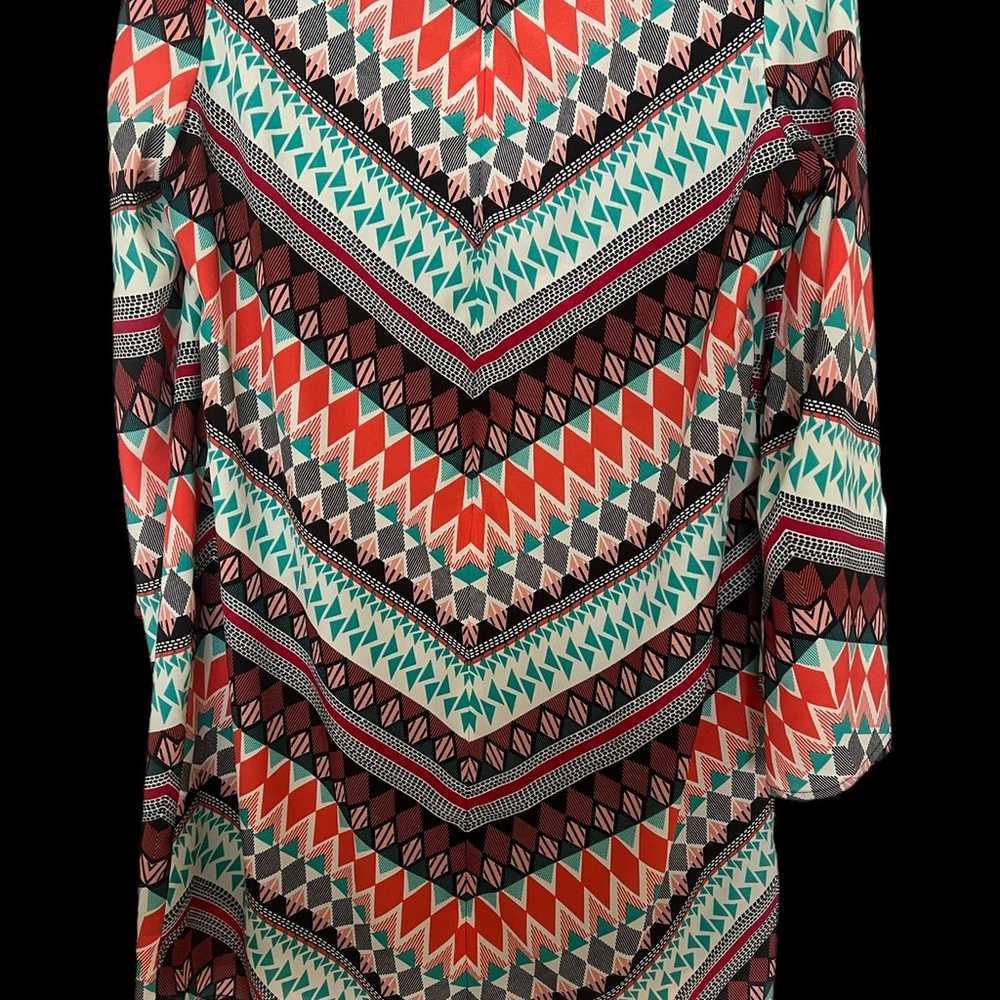 Wrangler Bell Sleeve Aztec Print woman’s Dress si… - image 2