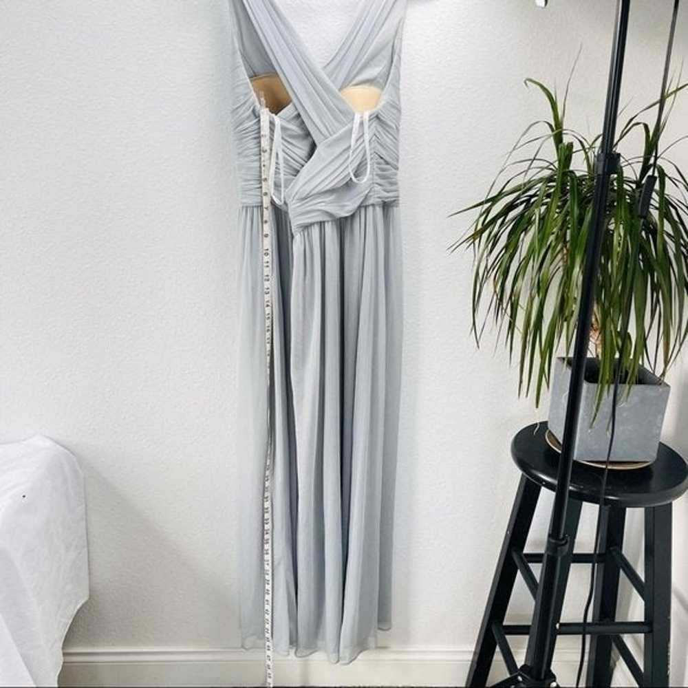 David’s Bridal grey silver maxi dress v neck empi… - image 12