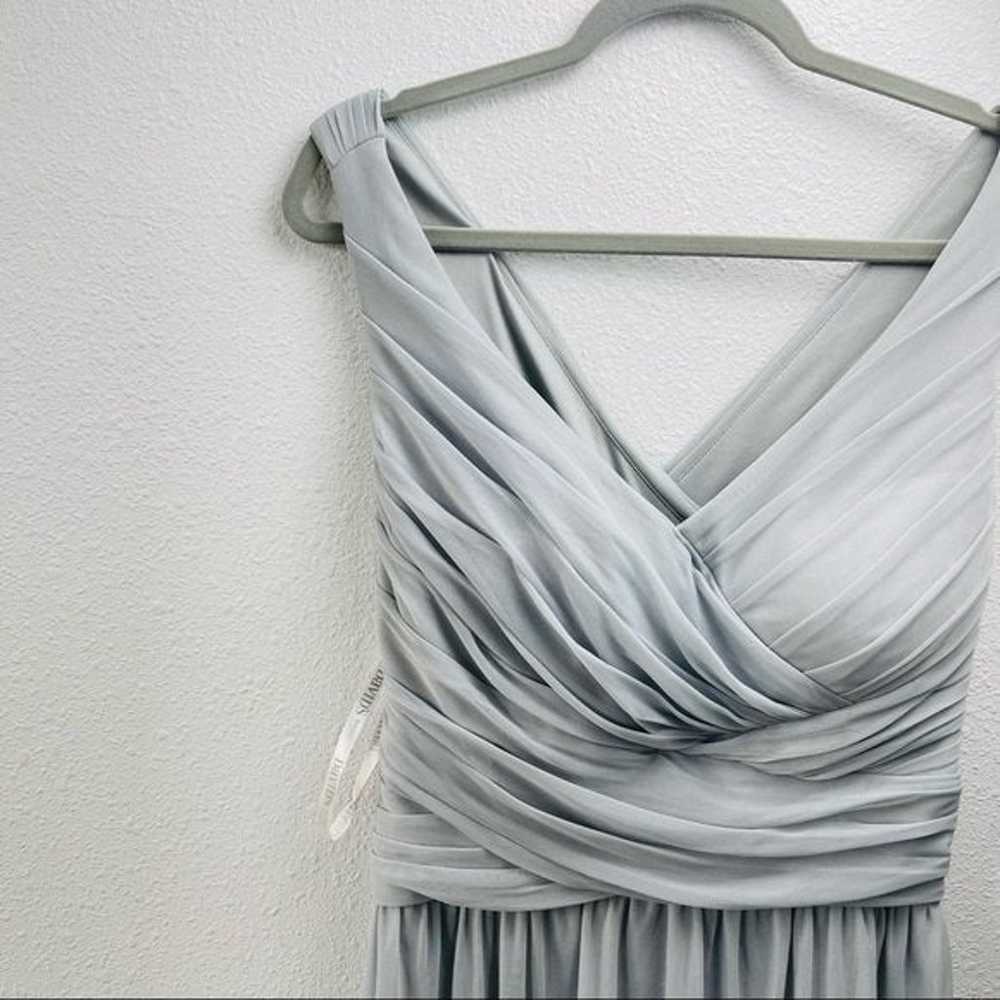 David’s Bridal grey silver maxi dress v neck empi… - image 3