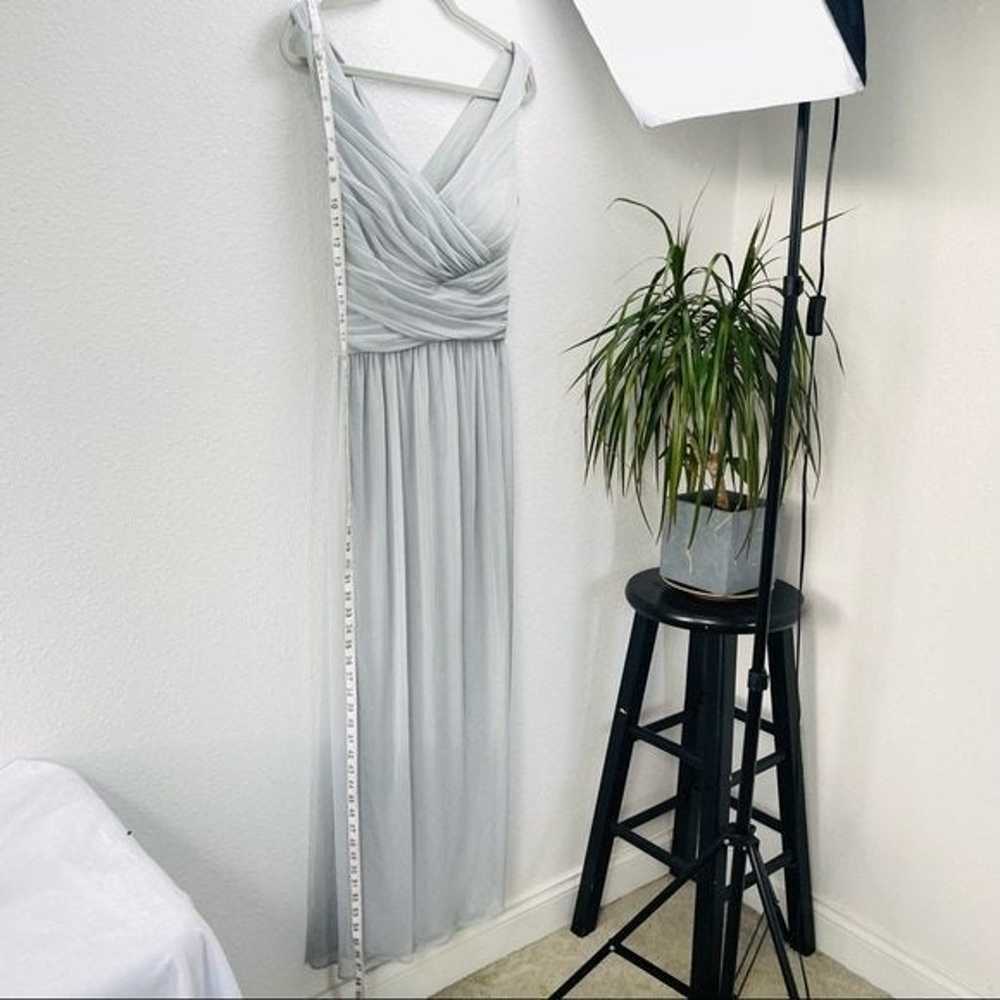 David’s Bridal grey silver maxi dress v neck empi… - image 7