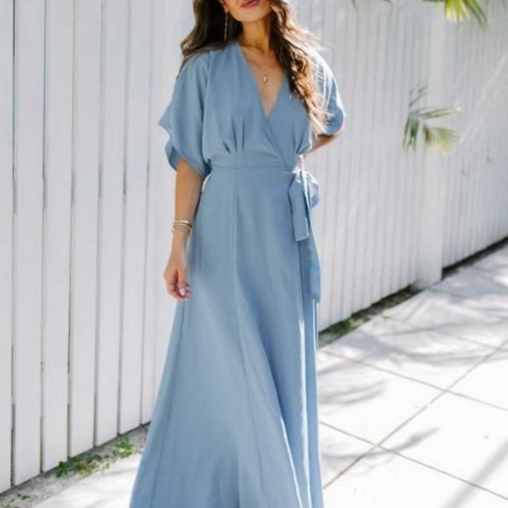 Maxi length wrap dress - image 4