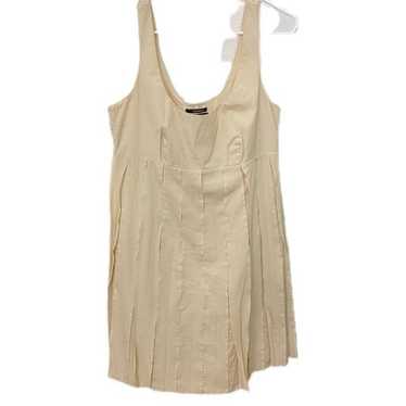 Club Monaco empire waist tan pleated boxy midi dr… - image 1